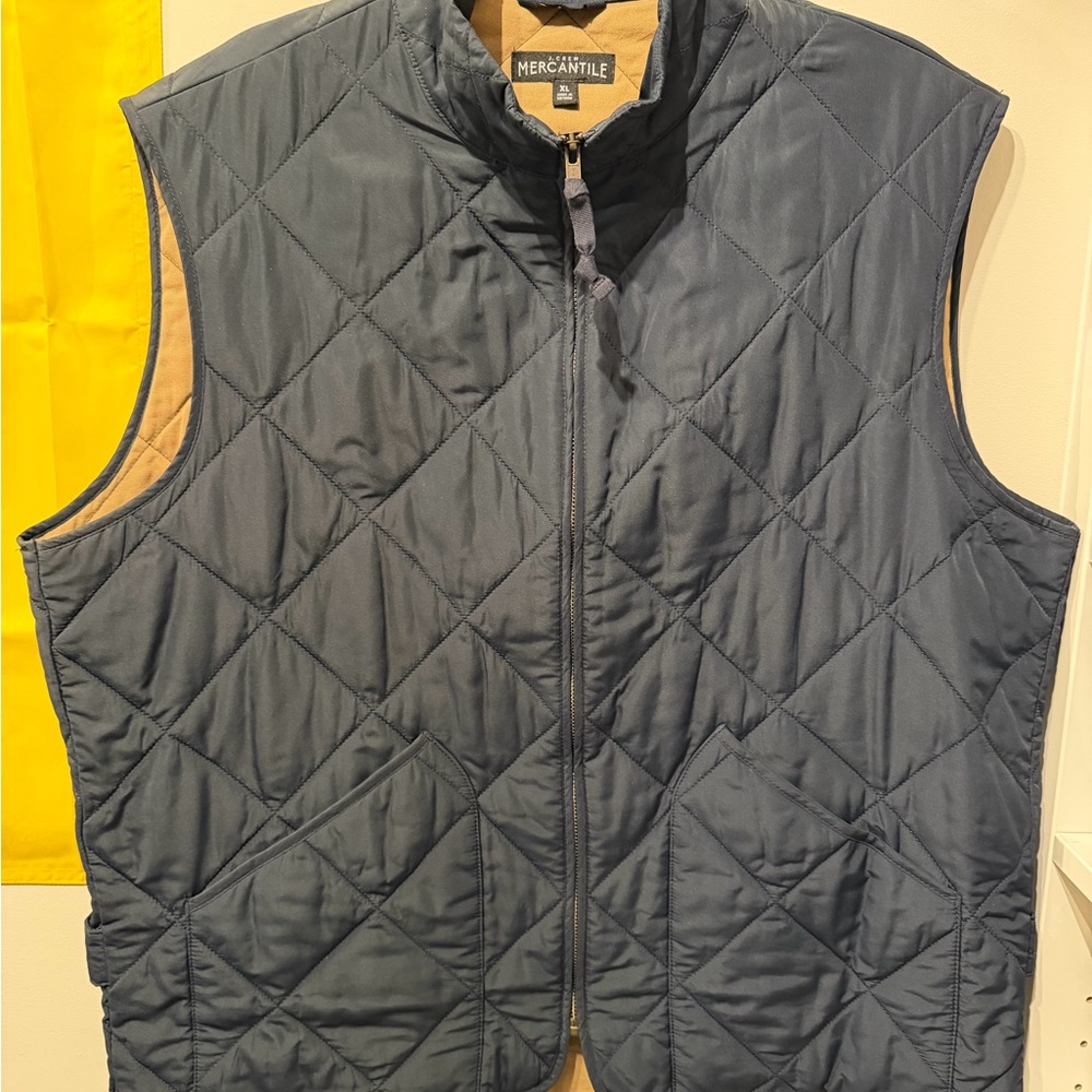 Mens Quilted Navy Vest